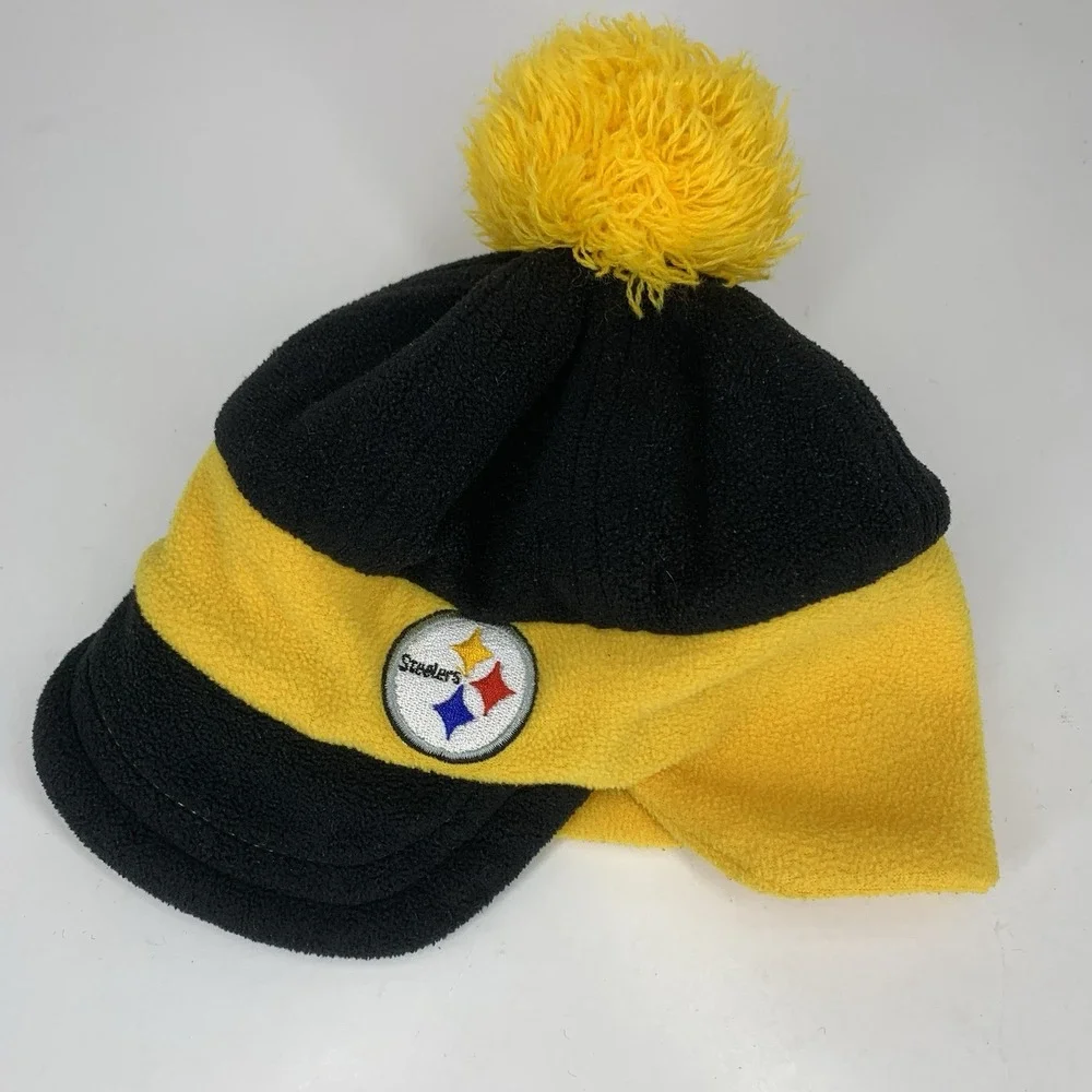 Pittsburgh Steelers Beanie KIDS NFL Team Apparel Winter Pom Hat Cap